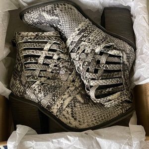 Free People Carrera  Heel Boot Snakeskin